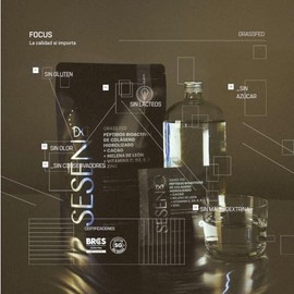 SESĒN | Colágeno Black Grass Fed 225g | Colágeno + Cacao + Melena de León + Vitaminas C D3 E K1 + Zinc | Sin Gluten | Suplemento