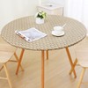 Smiry Round Picnic Tablecloth, Wipeable Flannel Backed Vinyl Tablecloths for