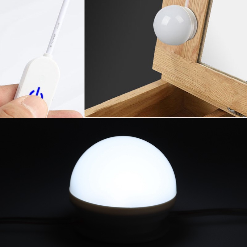 10 LED Dressing Table Makeup Lamp Bathroom Toilet Punch Free