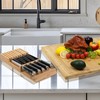 Utoplike Knife Drawer Organizer Bamboo Knives Block for Kitchen, Large