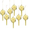 Herzwild 8 x Christmas Tree Decorations Candy Canes Lollipop Gold