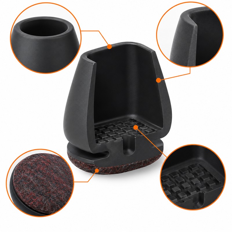  16-Piece Chair Leg Floor Protectors for Furniture -Felt Bottom