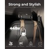 4 Pcs Car Headrest Hooks, Heavy-Duty PU Leather & Stainless