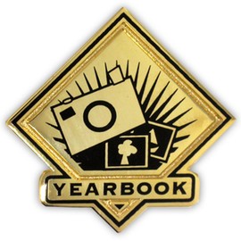 PinMart's Black and Gold Yearbook Student School Teacher Lapel Pin - 25 Pack