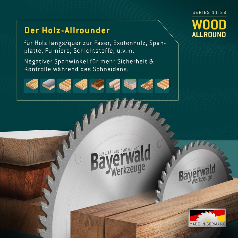 Bayerwald HM Circular Saw Blade Series 11.58 Alternating Tooth Negative