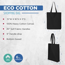 shop4ever Queen of Hearts Eco Cotton Tote Reusable Shopping Bag Black ECO 1