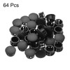 MECCANIXITY 64PCS 15mm(9/16") Black Plastic Hole Plugs, Flush Type Panel