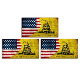 (Multi Sizes) Dont Tread On Me American Flag Sticker Custom Vinyl USA Merica United States Marines Army Navy Airforce ((3 Pack) 2.75" X 1.5")