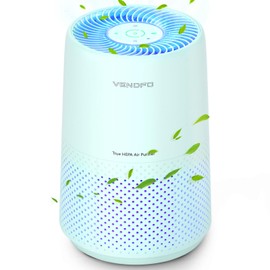 Air Purifiers for Bedroom, H13 HEPA Air Purifiers - Covers Up to 1074 ft² - 24dB Ultra-Quiet Sleep Mode, 360° Outlet Air Cleaner, Perfect for Home, Pets (Green)