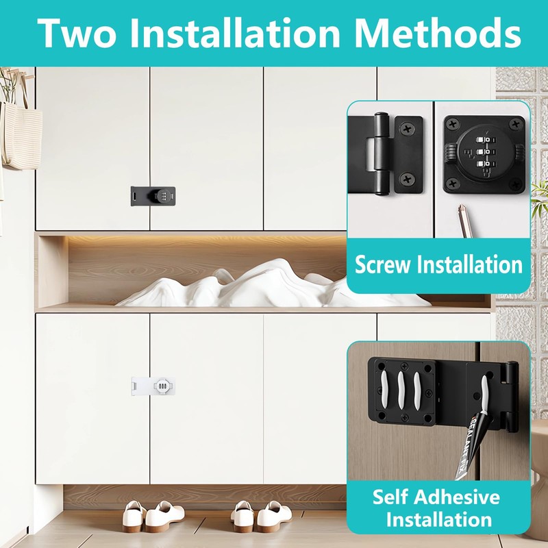 Keyless Cabinet Door Locks with Combination - 3 Digit Closet