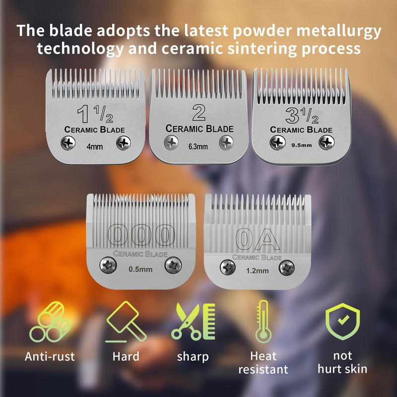 5 Packs Professional Detachable Replacement Ceramic Blades Set,Cut Length 1/50-Inch