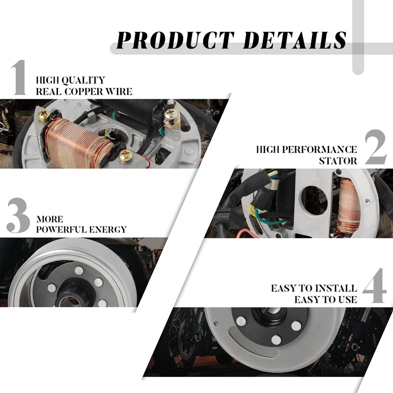 Ignition Magneto Stator Coil with Flywheel Rotor Kit with Plate