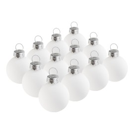VBS Mini Plastic Christmas Baubles, Diameter 3 cm, Pack of 12, Shatterproof, Ideal for Christmas Decoration, Christmas Tree Baubles, Tree Decoration, Decoration for Christmas, White