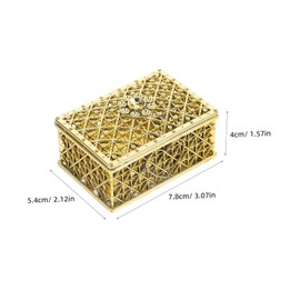 MERRYHAPY Elegant Craftsmanship Jewelry Present Box Gold Plated Decorative Party Favor for