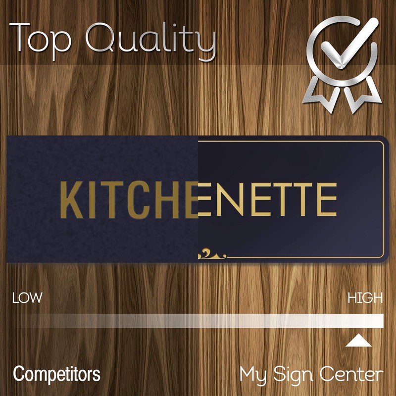 Kitchenette - Laser Engraved Sign - 3"x9" - .050 Black
