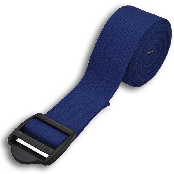YogaAccessories 8' Cinch Buckle Cotton Yoga Strap (Blue)