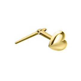 Jewelco London Ladies 9ct Yellow Gold Domed Love Heart Andralok Hinged Nose Stud 4mm
