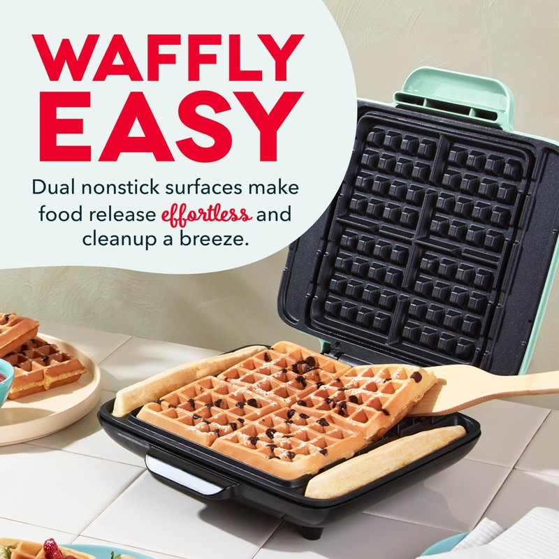 Dash Deluxe No-Drip Waffle Iron Maker Machine 1200W + Hash