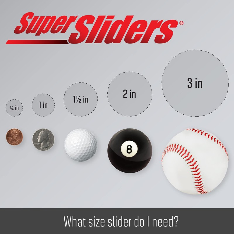 Super Sliders 3/4" Round Self-Stick Furniture Sliders or Movers for