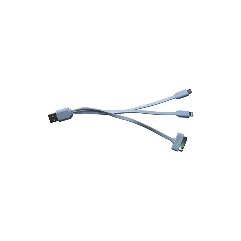 MyCableMart USB Multi-Port Charge-ONLY Cable for Apple(TM) 30pin, Lightning, Micro-B