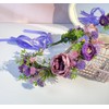 Elandy Boho Flower Headband with Adjustable Ribbon Headpiece Floral Crown