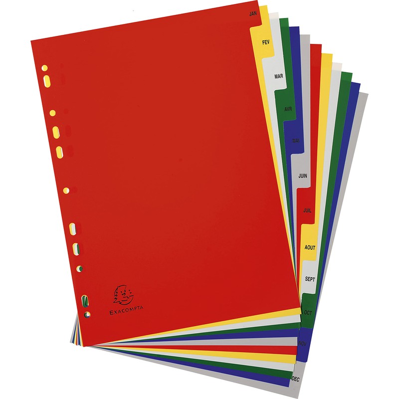 Exacompta - Ref 92E - PP Printed Indices - For