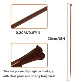 TORMENナイロン結束バンド 耐候性タイプ 室内 室外用 配線整理 ケーブルまとめ 3×20 100本入 (ブラウン)