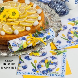 Keep Unique 20-ct 13x13 Easter Paper Luncheon Decoupage Napkins, 3-Ply Servilletas Printed Happy Easter Cocktail Napkin for Art, Dinner and Party, Disposable Napkins Decor