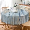 TTQYFNM Modern Aesthetic Stripe Round Tablecloth 60 Inch Gray Blue