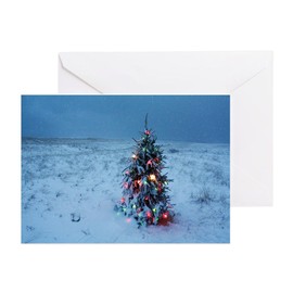 CafePress Cape Cod Christmas At The Beach Greeting Cards Folded Greeting Cards (10-pack) Glossy