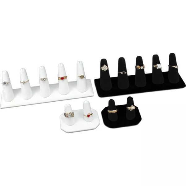 FindingKing Jewelry Display Set Two 5 Finger 2 Double Ring