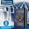 Ciana portafolios de pasaporte con bloqueo RFID de piel para