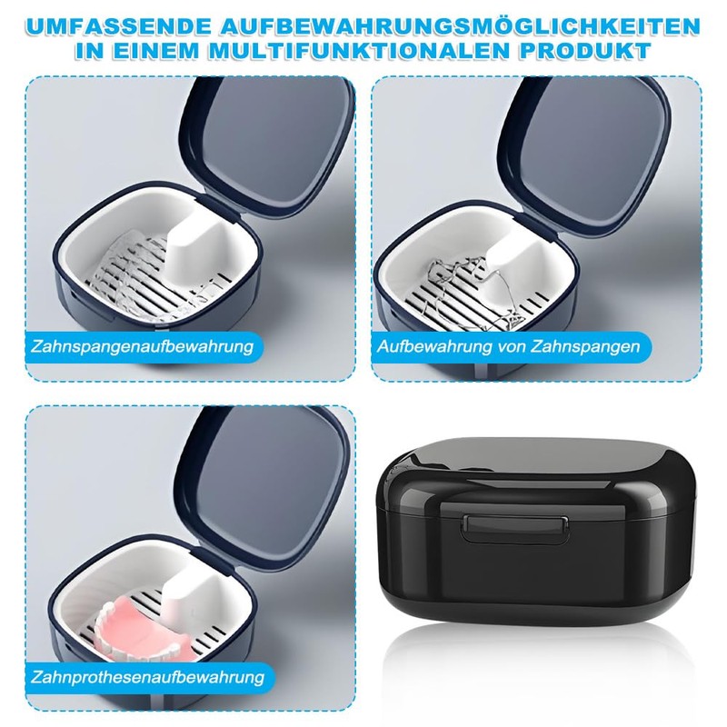 Pack of 2 Dentures Box, Denture Box, Denture Box, Portable