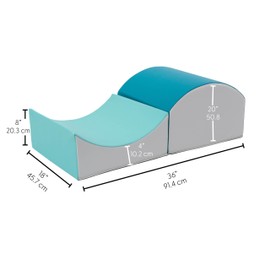 FDP SoftScape Curvy in and Out Playtime Climber, Indoor Active Play Structure for Toddlers and Kids, Safe Soft Foam for Crawling and Sliding, 2-Piece Set - Contemporary