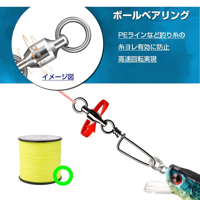 QISHUO Blue Bearings, Swivel, with Snap, High Strength, Stainless Steel