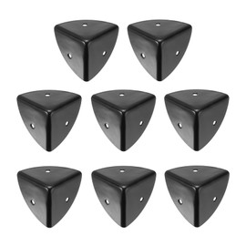 sourcing map 8PCS Metal Corner Protector 1.5 x 1.5 x 1.5 Inch Box Edge Guard Protector Zinc Alloy Cabinets Speaker Corners Protector for Furniture Decorative (Black)