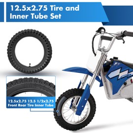 12.5x2.75 (12-1/2x2.75) Tire and Inner Tube Set for Razor Dirt Rocket MX350 MX400 Dune Buggy E-zip E500 E750 X-Treme eZip Mongoose Electric Scooter Parts 2 Pack