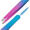 Baluue Stainless Steel Travel Eyebrow Tweezer with Brush Portable Eyebrow