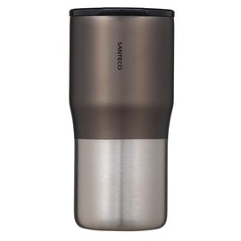 CBJAPAN NORA Tumbler with Lid, 16.9 fl oz (500 ml), Stackable Vacuum Insulated, Stainless Steel, 2-Layer Construction, Transparent Lid, Graphite Gray, 500 SANTECO