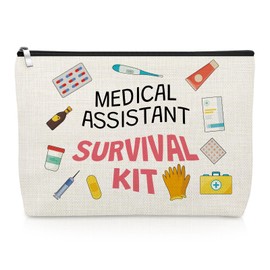 Medical Assistant Gift Makeup Bag MA Gifts for Women Nurse Doctor Cosmetic Bags Thank You Present for Medical Assistant MA Coworker Friend Graduation Christmas Birthday Present Nursing Travel Pouch