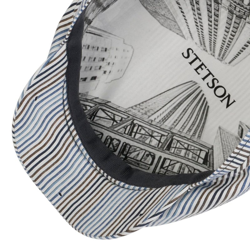 Stetson Lindaco Driver Flat Cap Women/Men White-Blue 7 1/4-7 3/8