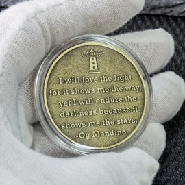 LZWIN Luminous Beacon in The Depths of Sobriety - Illuminating The Path Through Darkness AA Recovery Medallion Thoughtful Sobriety Gift