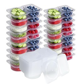 LIOUCBD 40 Sets Snack Box Container, Reusable Snack Pack Containers, 2 Condiment Containers with Lids, Portion Control for Kids and Adults, Ideal for On-the-Go Meals Outdoor Takeaway Travel