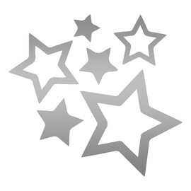 NBFU Simple Full Star 2 (Metallic Silver) (Set Of 2) Premium Waterproof Vinyl Decal Stickers for Laptop Phone Accessory Helmet Window Bumper Mug Tuber Door Wall Decoration