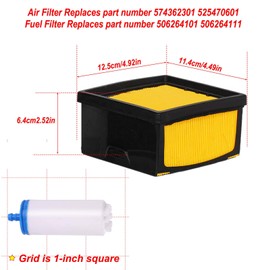 HIFROM Air Filter Combo with Fuel Filter Kit Compatible with Husq-Varna Concrete Cut Off Saw Power Cutter K760 K 760 5254706-01 5743623-01 525470601 574362301 506264101