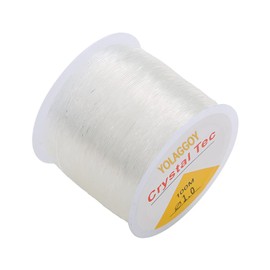 YOLAGGOY 1mm Crystal Clear Bead Cord Bracelet Stretchy String, Fish Shred Elastic Thread for Jewelry Making Necklace Beading Thread 100m/328ft
