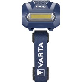 VARTA Headlight H10 LED Stirnleuchte (waschbares und bequemes Kopfband, schwenkbarer Kopf, batteriebetrieben) blau für den Alltag, freihändiges Arbeiten, Hundespaziergang oder Wandern