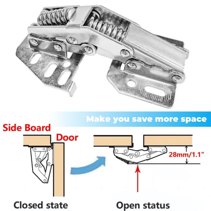 XINHAITC 2 Pcs Cabinet Lid Support Hinges Swing Up Flap