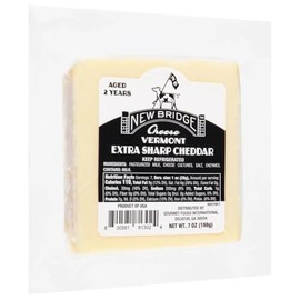 New Bridge Cheese, 7 oz, 4 Pack (7 oz, Aged 2 Year Extra Sharp White Cheddar)