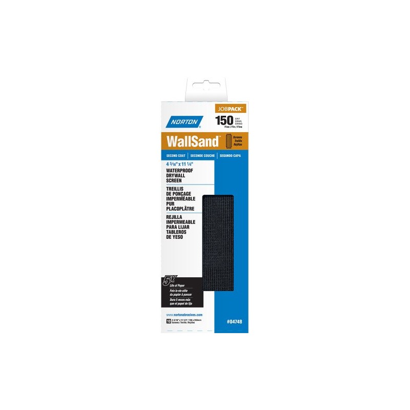 Norton 07660704748 WallSand Drywall Sanding Screen, 11-1/4" Length x 4-3/16"
